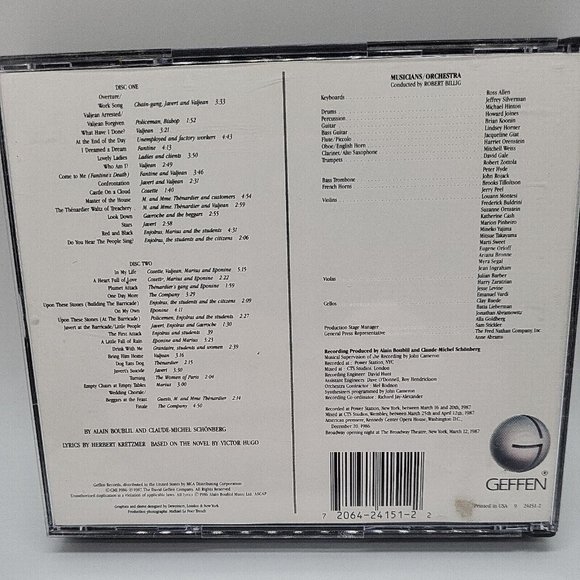 Les Miserables Original Cast Recording by Broadway Cast CD Set 1990 - Picture 4 of 4